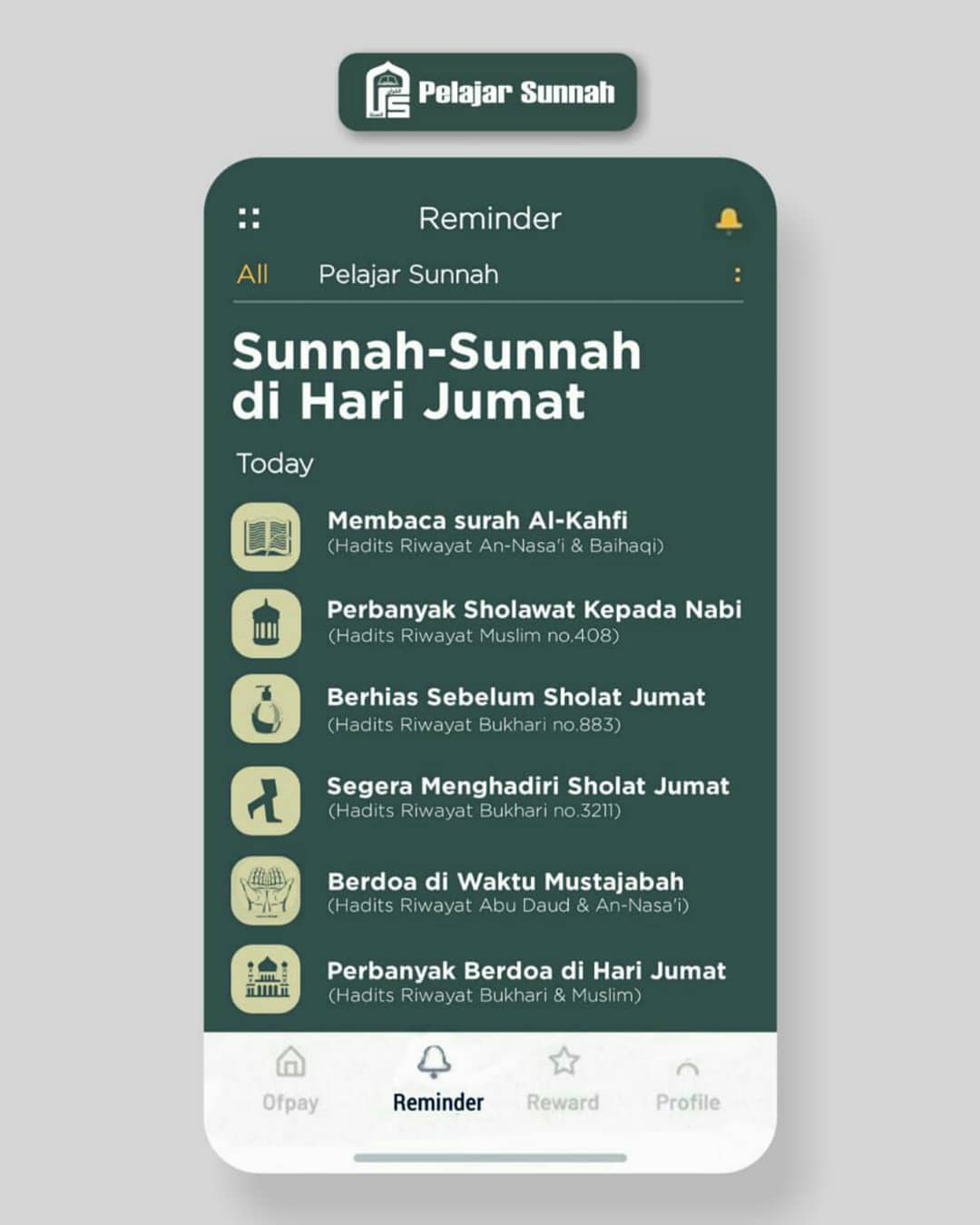 SUNNAH-SUNNAH DI HARI JUMAT ⁣ ⁣ ⁣ 1) MEMBACA SURAH AL KAHFI DI HARI JUM